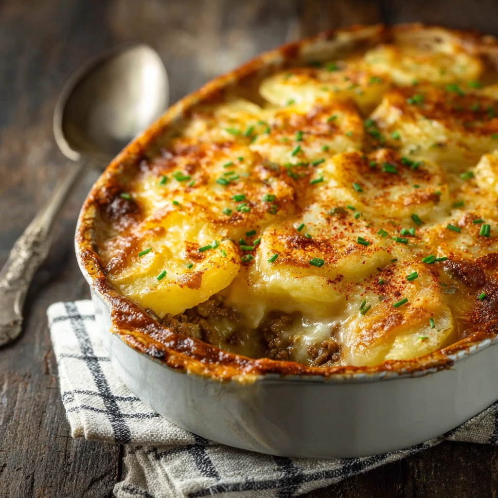Hearty Cheesy Hamburger Potato Casserole Dinner - Image 1