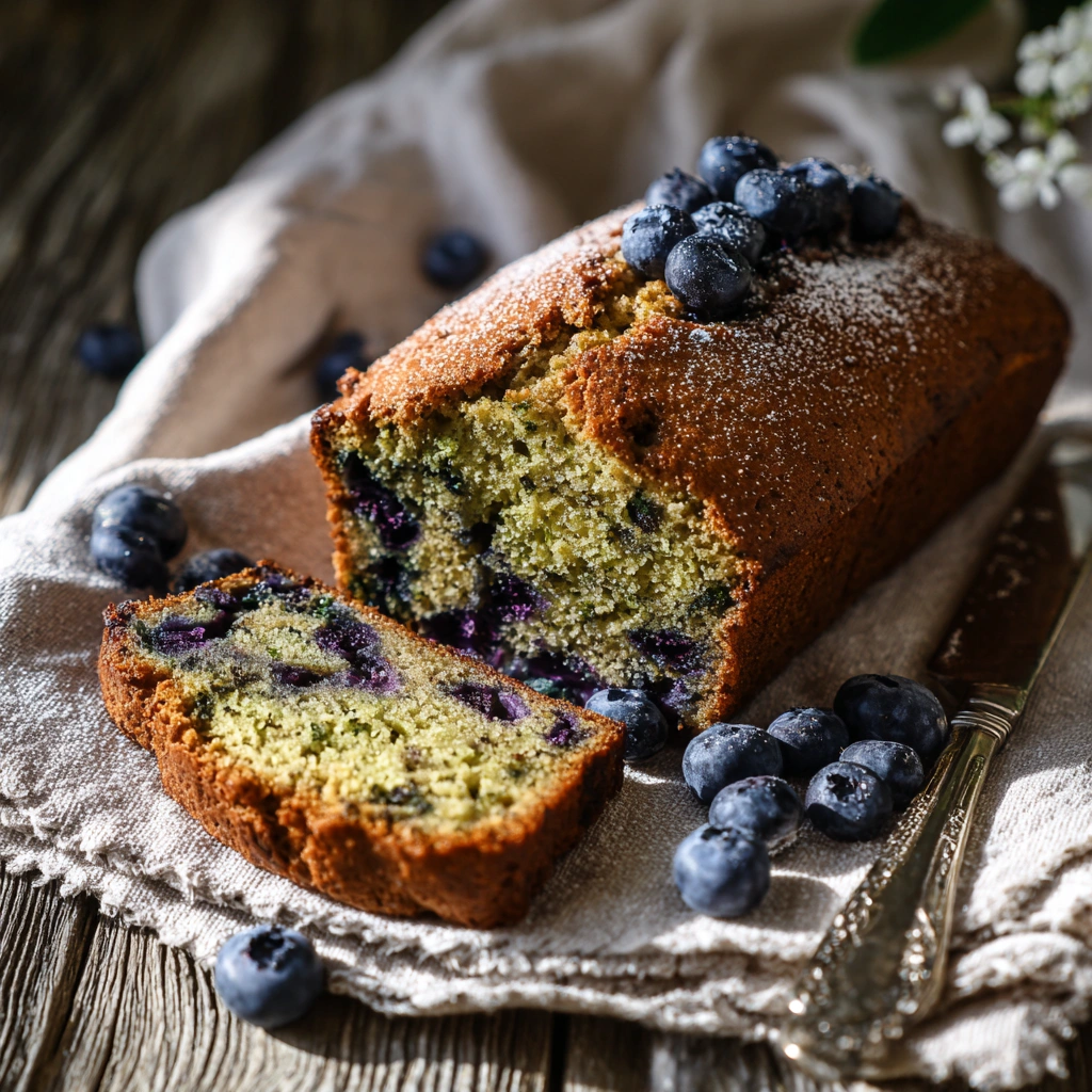 Simple Blueberry Zucchini Bread Loaf - Image 1