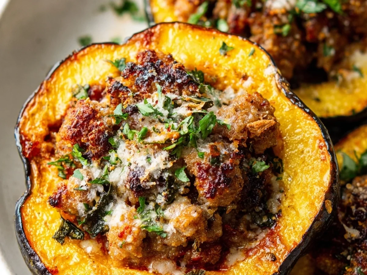 Beef Sausage Parmesan Stuffed Acorn Squash - Image 2