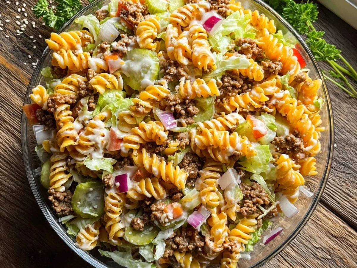 Big Mac Pasta Salad: Tangy Diner-Style Remix - Image 1