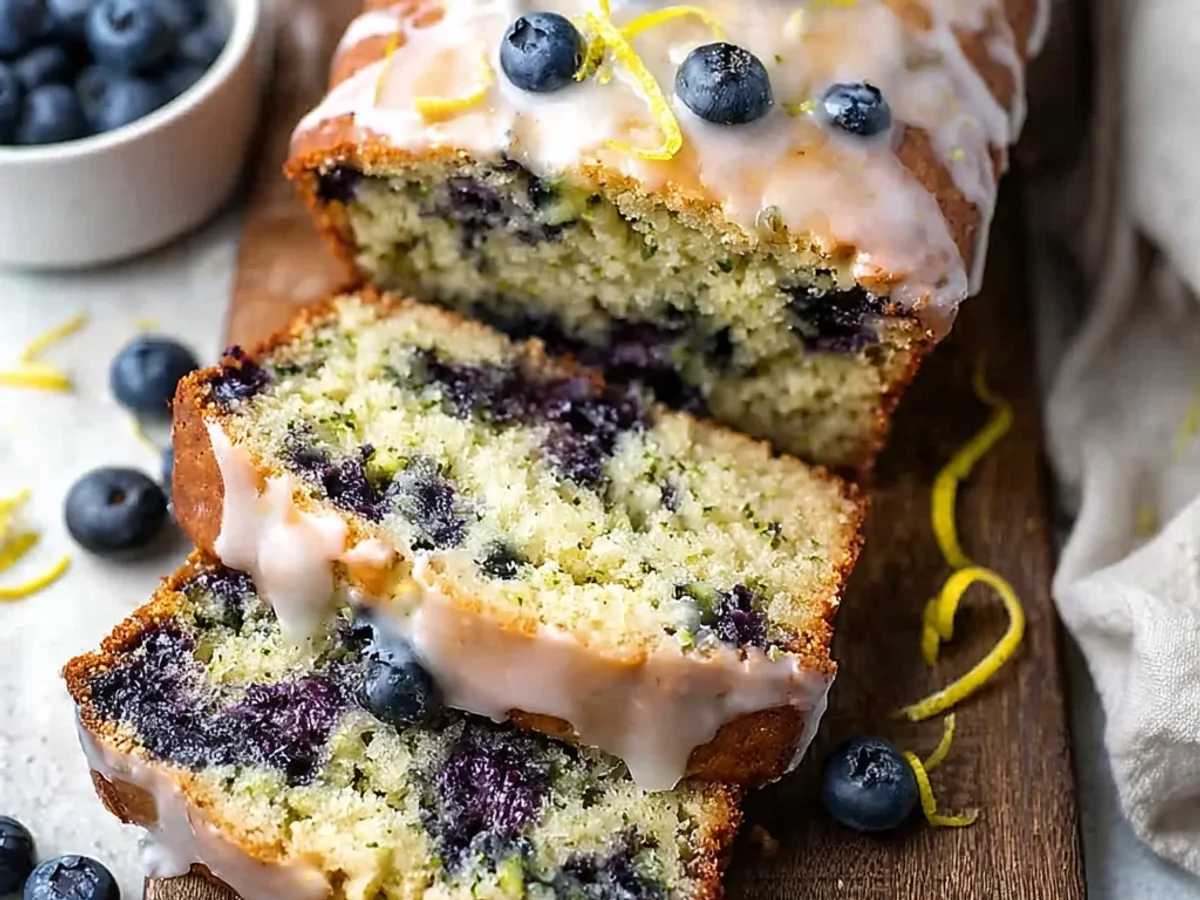 Blueberry Zucchini Bread with Zesty Lemon Glaze - Image 1
