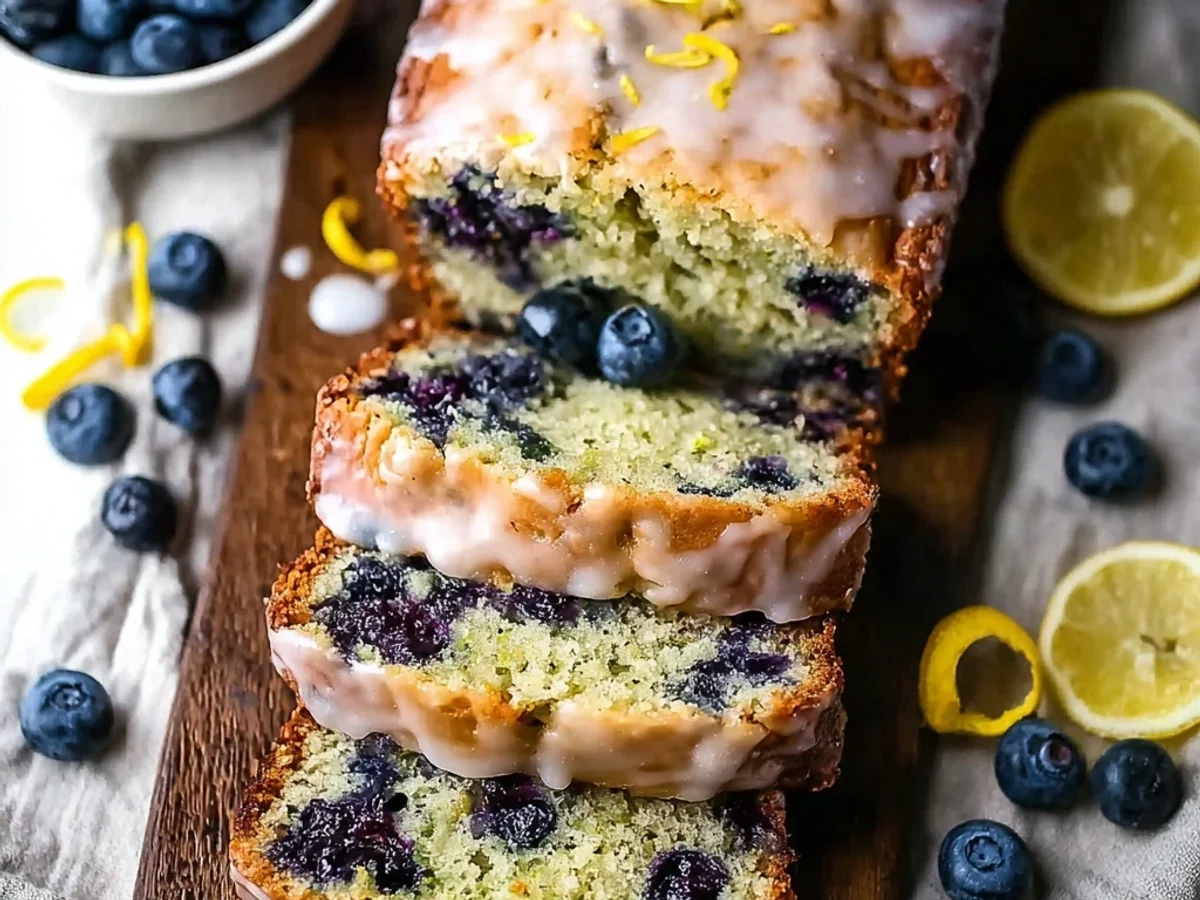 Blueberry Zucchini Bread with Zesty Lemon Glaze - Image 2