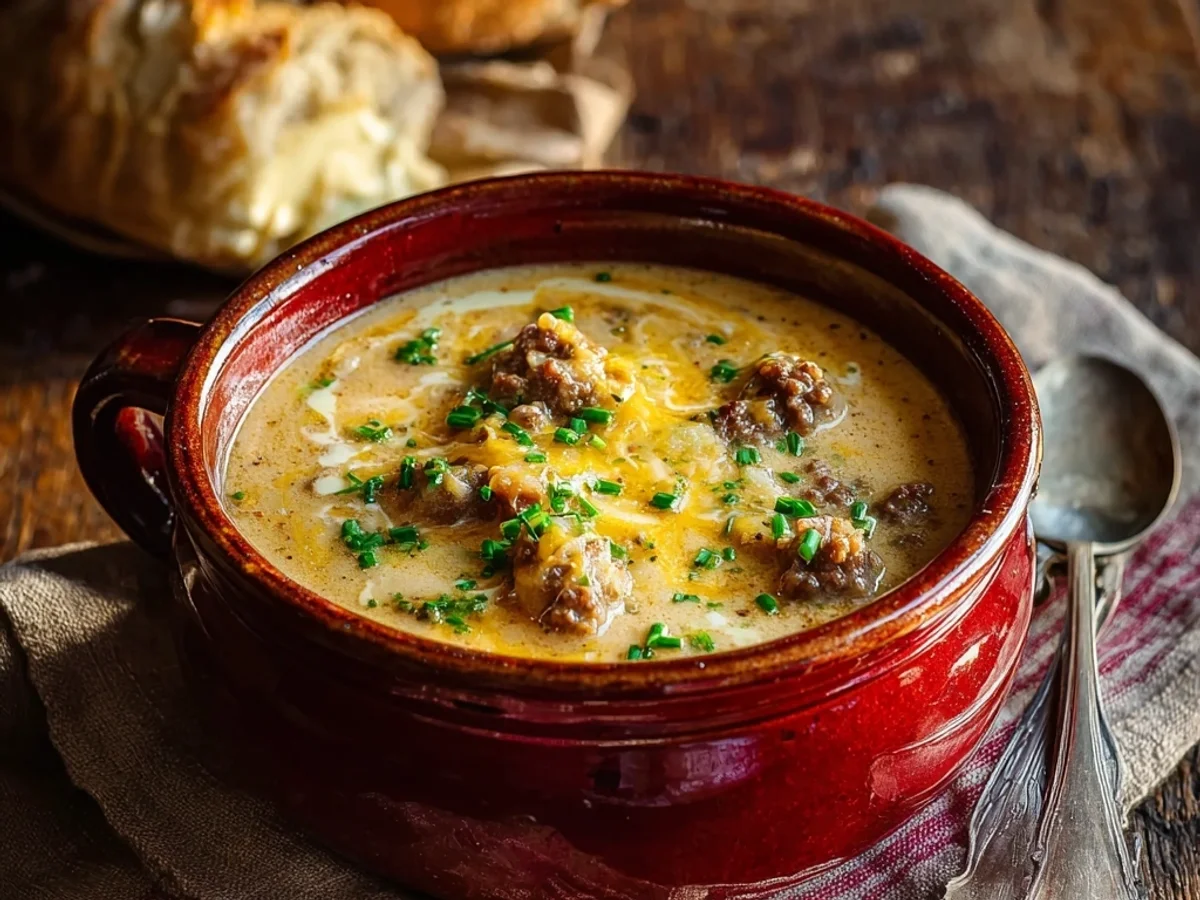 Cheesy Beef and Potato Soup: Hearty Dinner Delight - Image 2