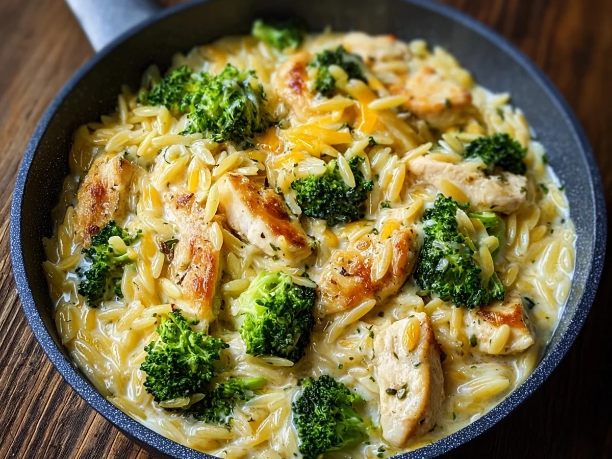 Cheesy Chicken Broccoli Orzo: Creamy One-Pan Dinner - Image 2