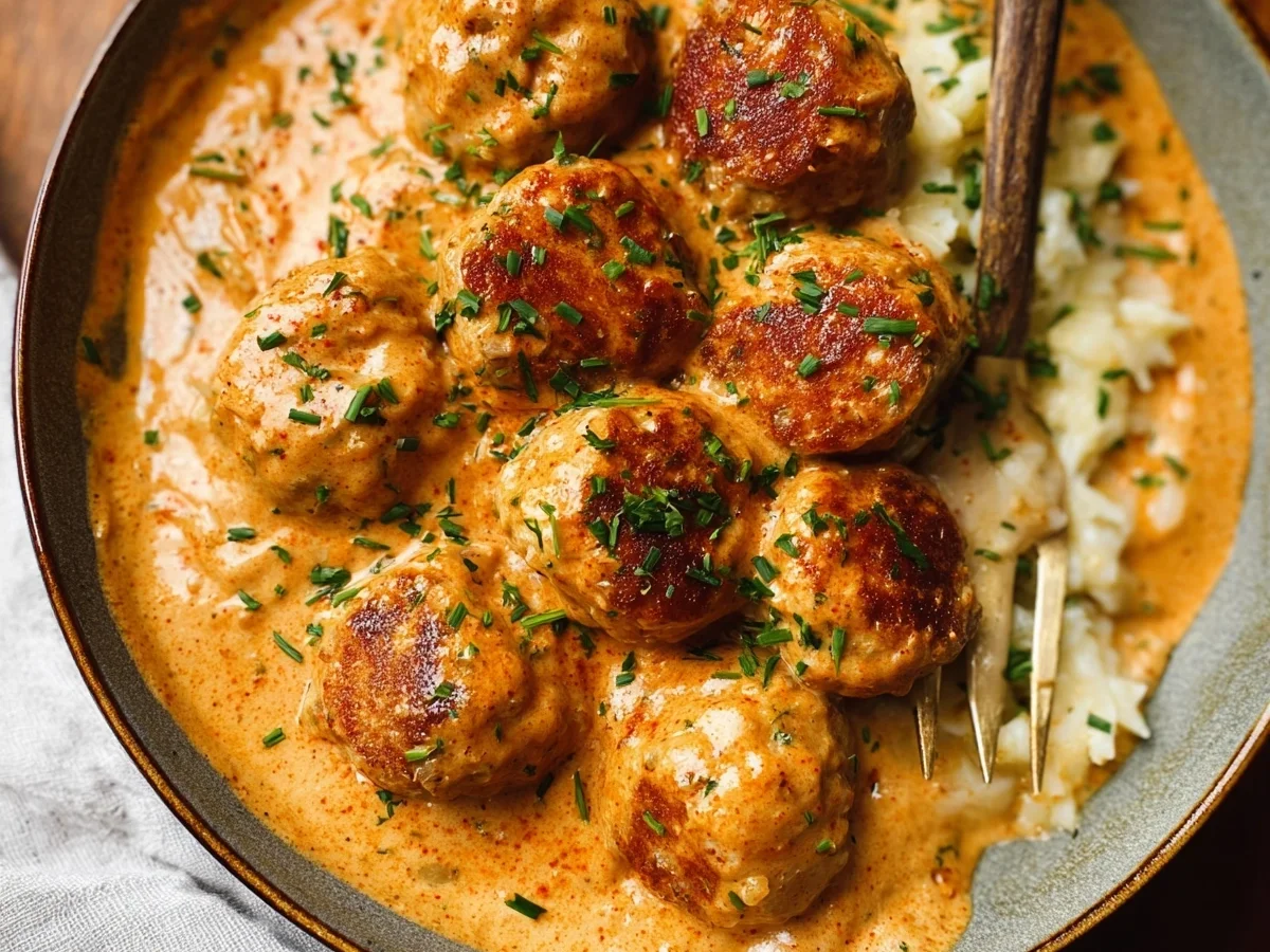 Chicken Meatballs with Creamy Paprika Sauce - Image 2
