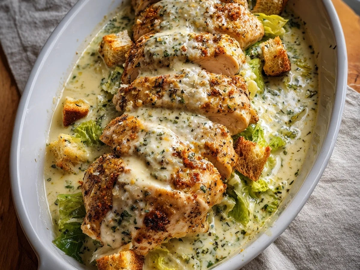 Creamy Baked Caesar Chicken with Parmesan Sauce - Image 1