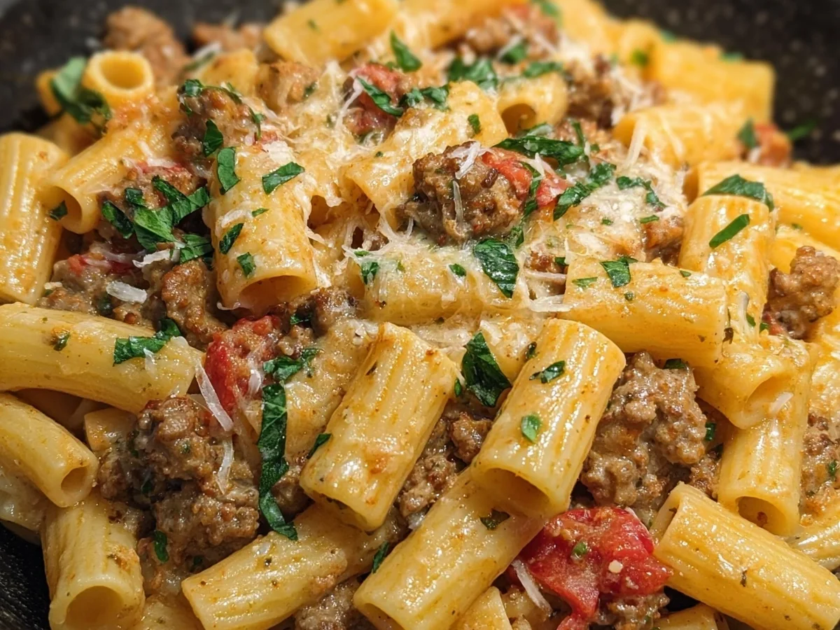 Creamy Beef Sausage Rigatoni for Family Dinner - Image 2
