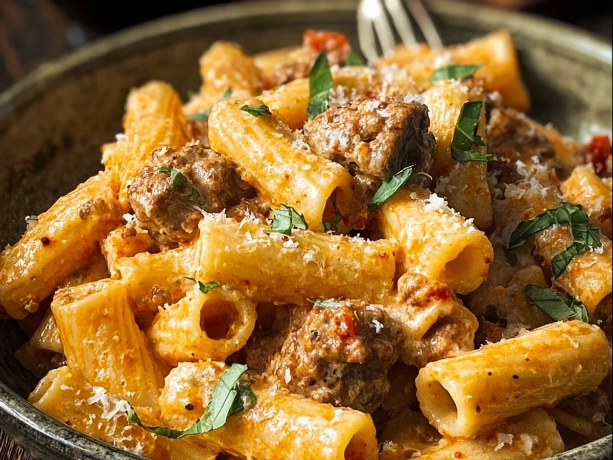 Creamy Beef Sausage Rigatoni: Weeknight Comfort Pasta - Image 1