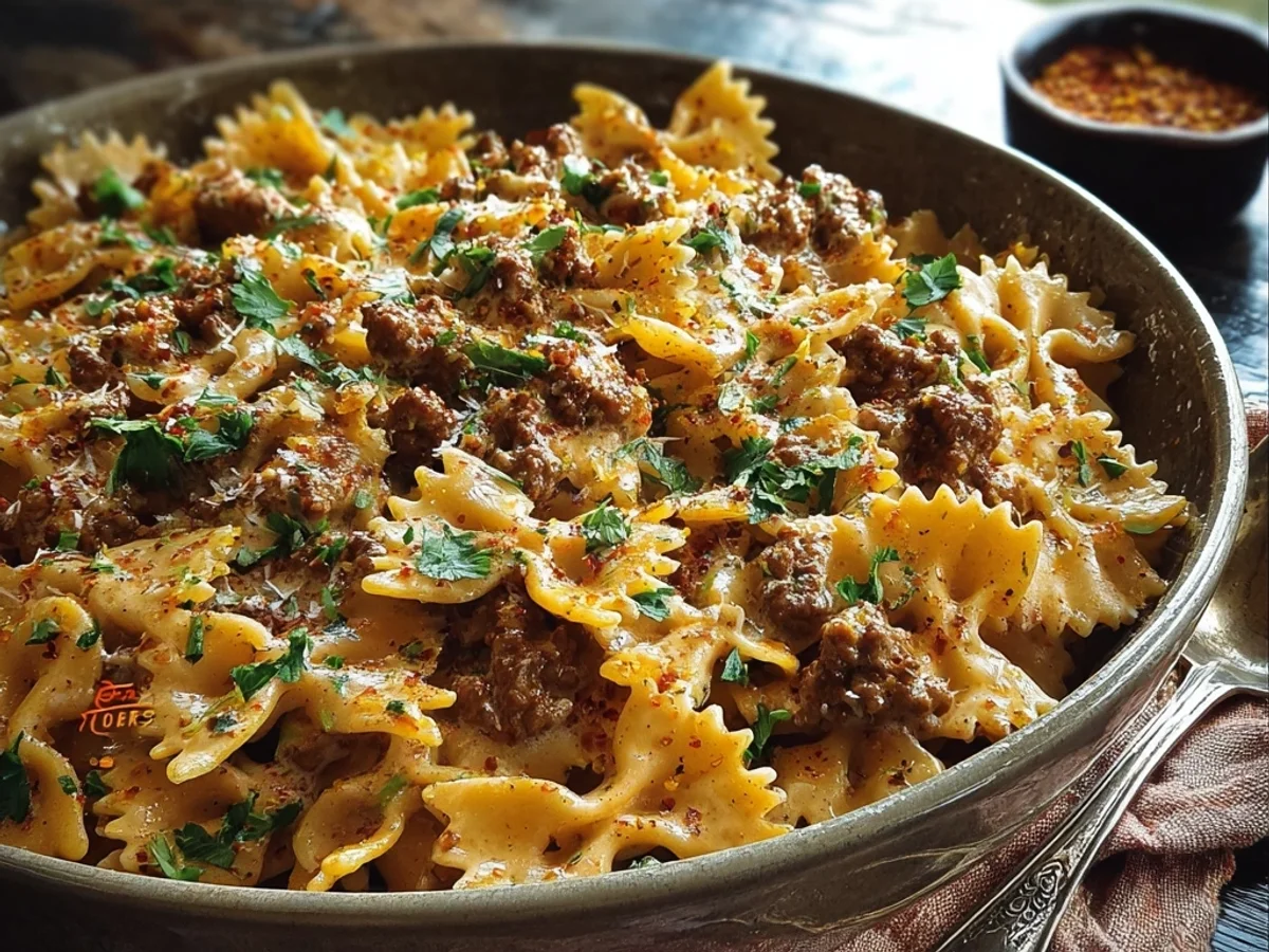 Creamy Cajun Alfredo Bowties with Ground Beef - Image 2