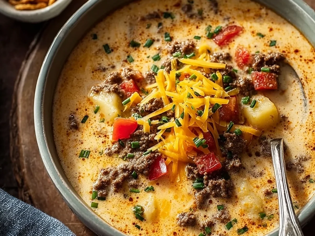 Creamy Cheeseburger Soup: A Hearty Dinner Recipe - Image 2