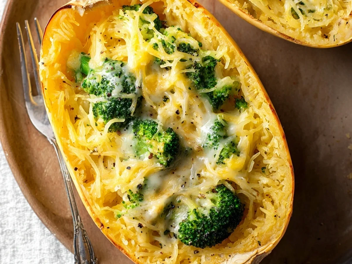 Creamy Cheesy Broccoli Spaghetti Squash Bake - Image 1