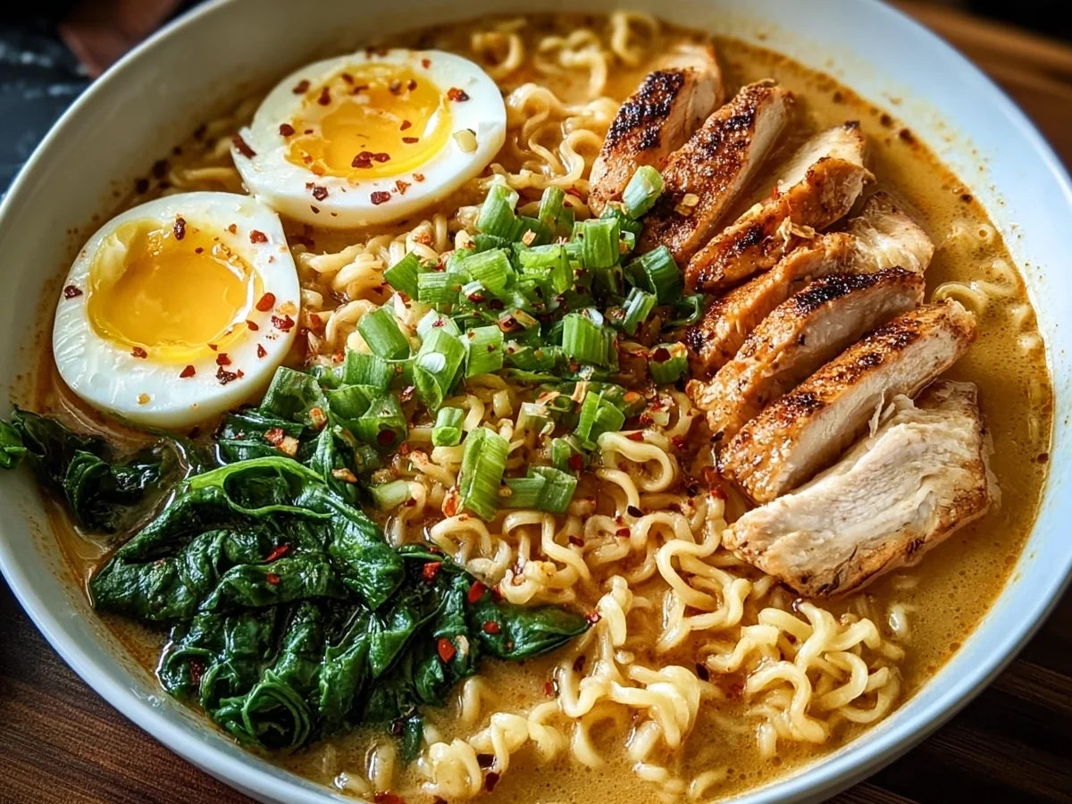 Creamy Garlic Chicken Ramen: Rich & Flavorful Noodles - Image 1