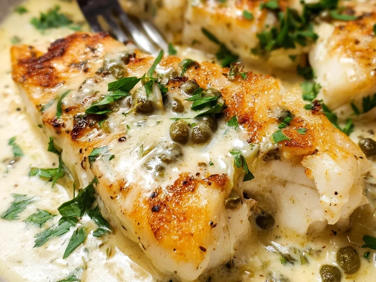 Creamy Halibut Dinner with Savory Chicken Broth - Image 1