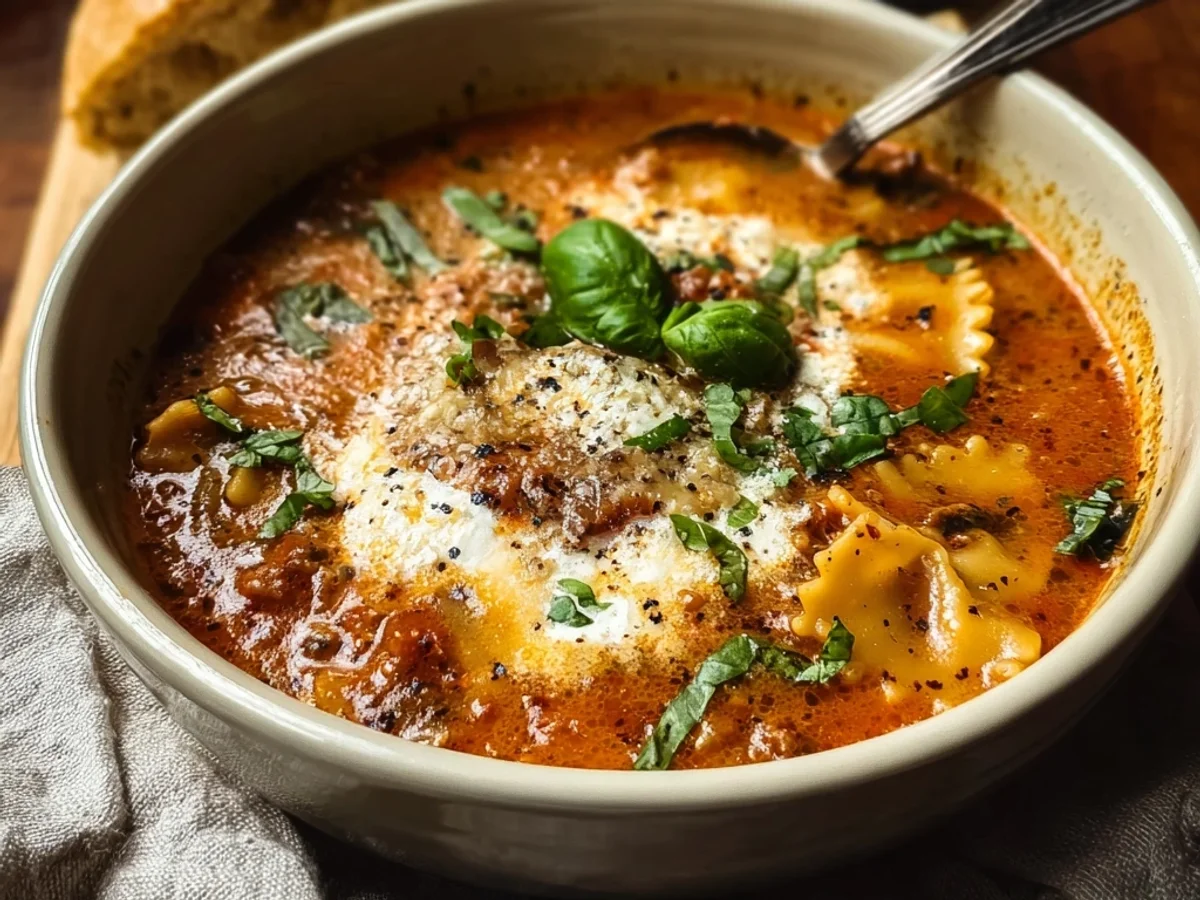Creamy Lasagna Soup: Weeknight Comfort, No Layering Needed - Image 1