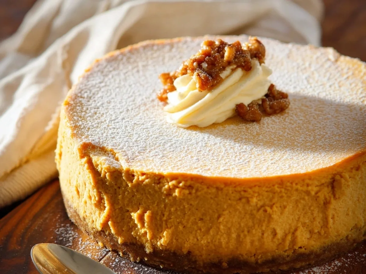 Creamy Pumpkin Cheesecake Recipe with Spiced Graham Crust - Image 2