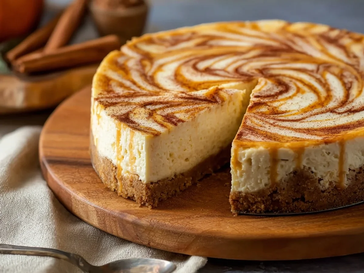 Creamy Pumpkin Swirl Cheesecake: A Fall Favorite - Image 1