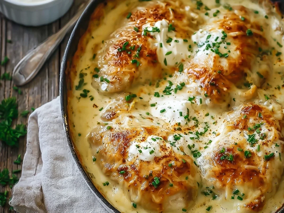 Creamy Smothered Cheesy Sour Cream Chicken Bake - Image 2