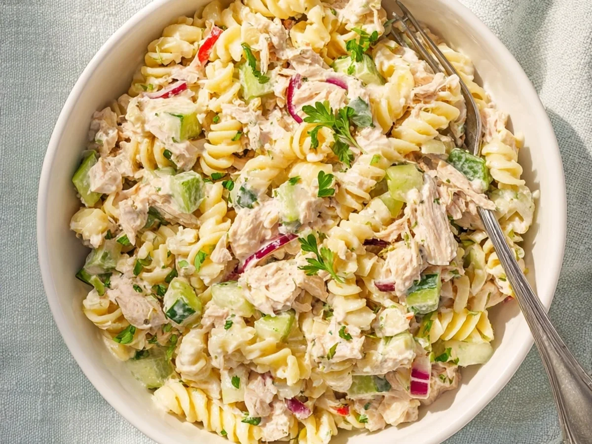 Creamy Tuna Pasta Salad: Quick Weeknight Delight - Image 1