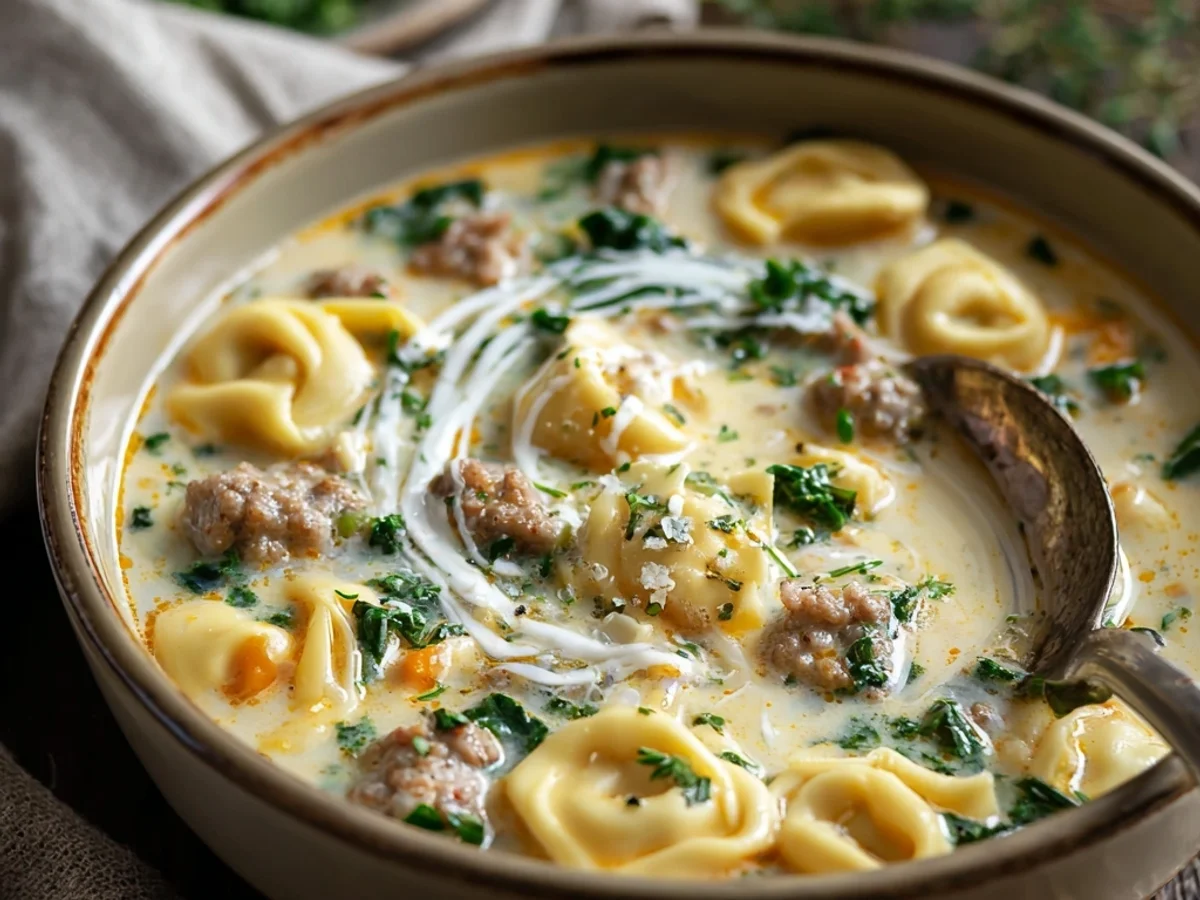 Creamy Turkey Sausage Tortellini Soup: Easy Dinner - Image 2