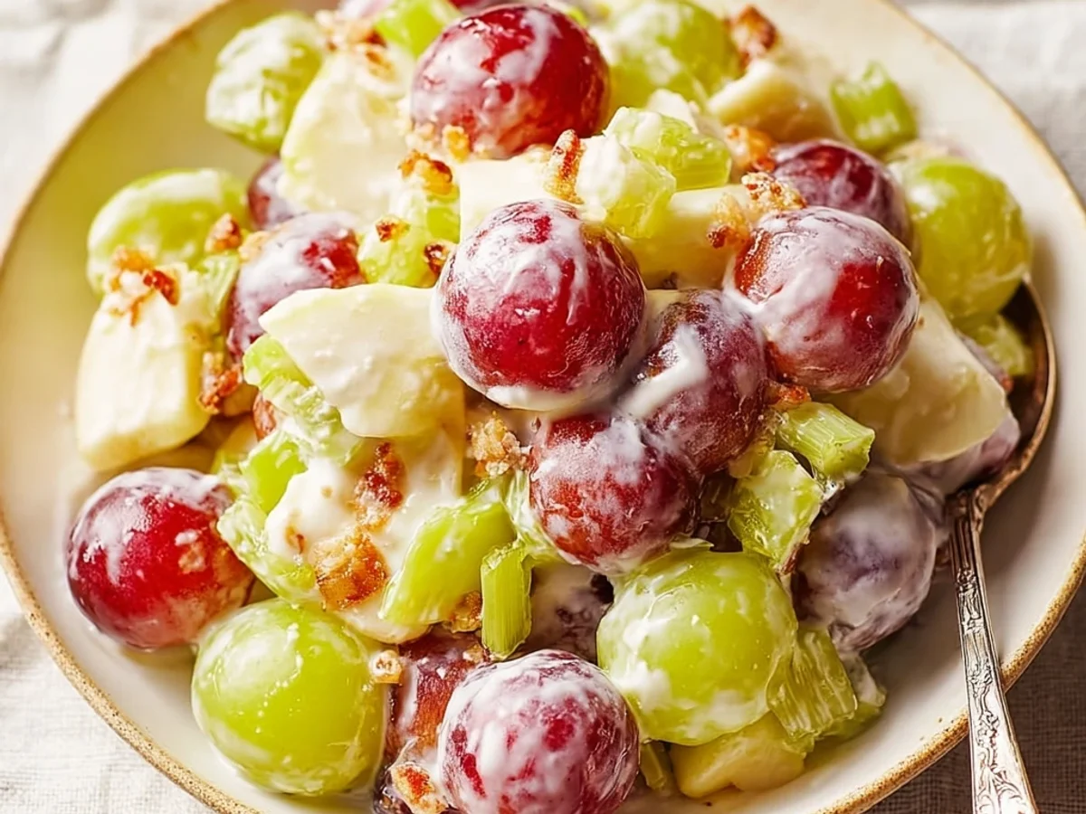 Creamy Vanilla Grape Apple Salad: A Sweet Crunch - Image 2
