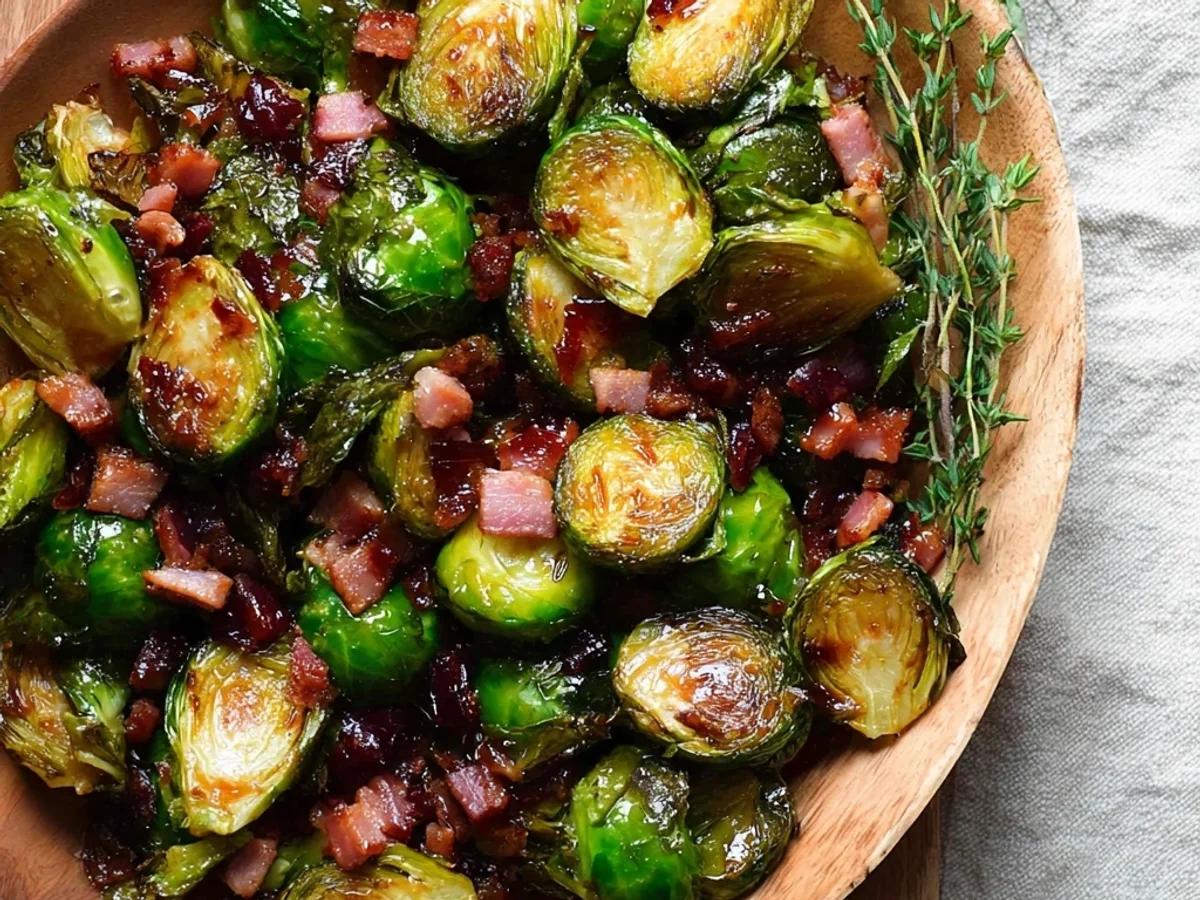 Crispy Brussels Sprouts and Turkey Ham Skillet - Image 2