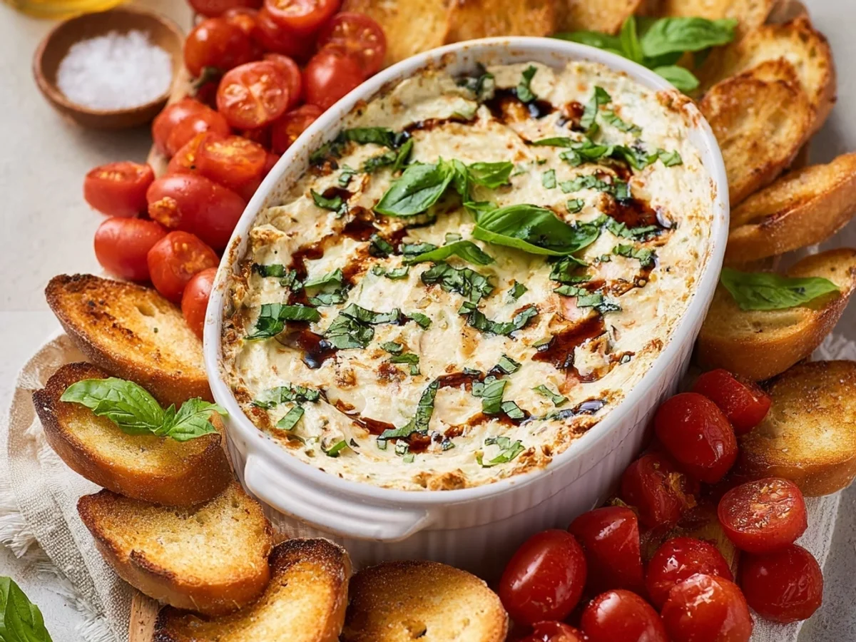 Easy Caprese Dip Appetizer: Fresh & Flavorful - Image 1