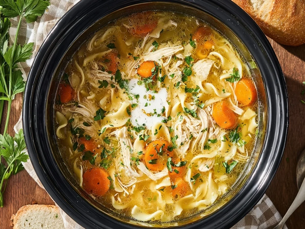 Easy Crockpot Chicken Noodle Soup: A Weeknight Lifesaver - Image 1