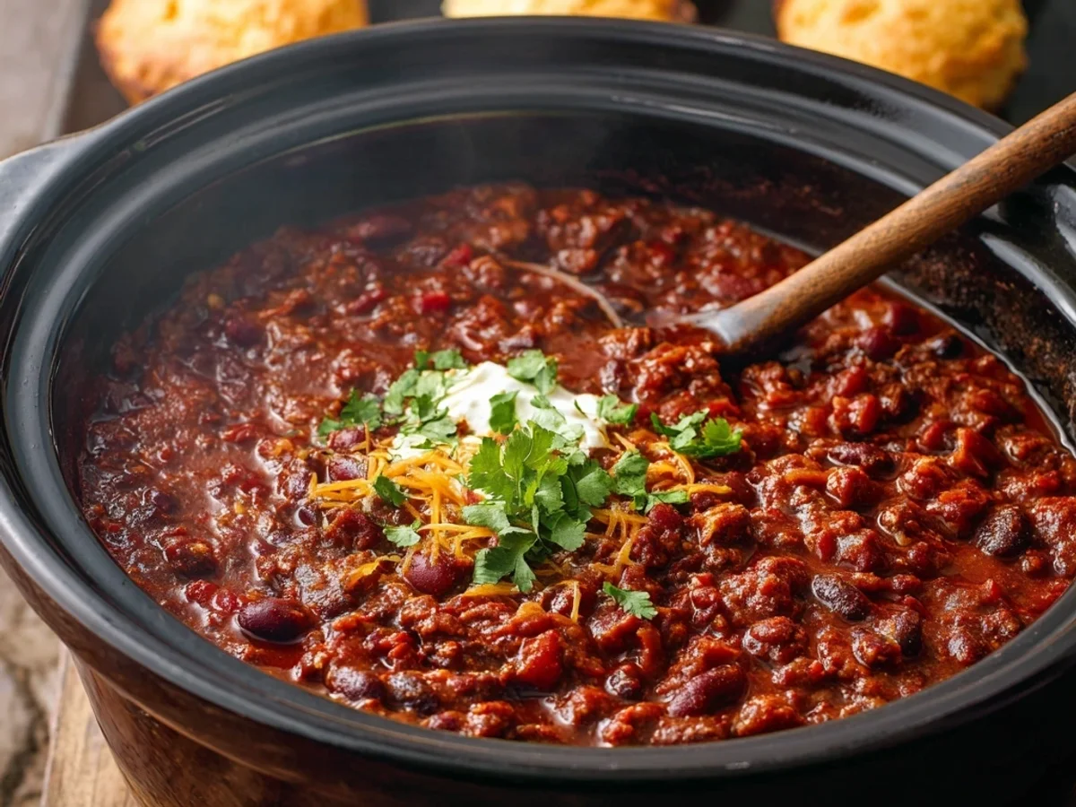 Easy Crockpot Chili Recipe: Hearty Weeknight Comfort - Image 1