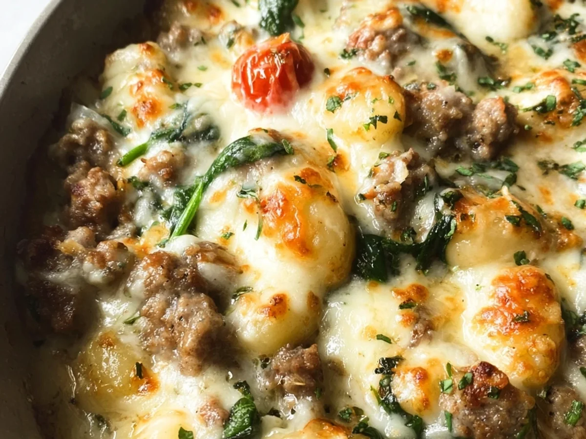 Easy Pesto Turkey Sausage Gnocchi Bake - Image 1