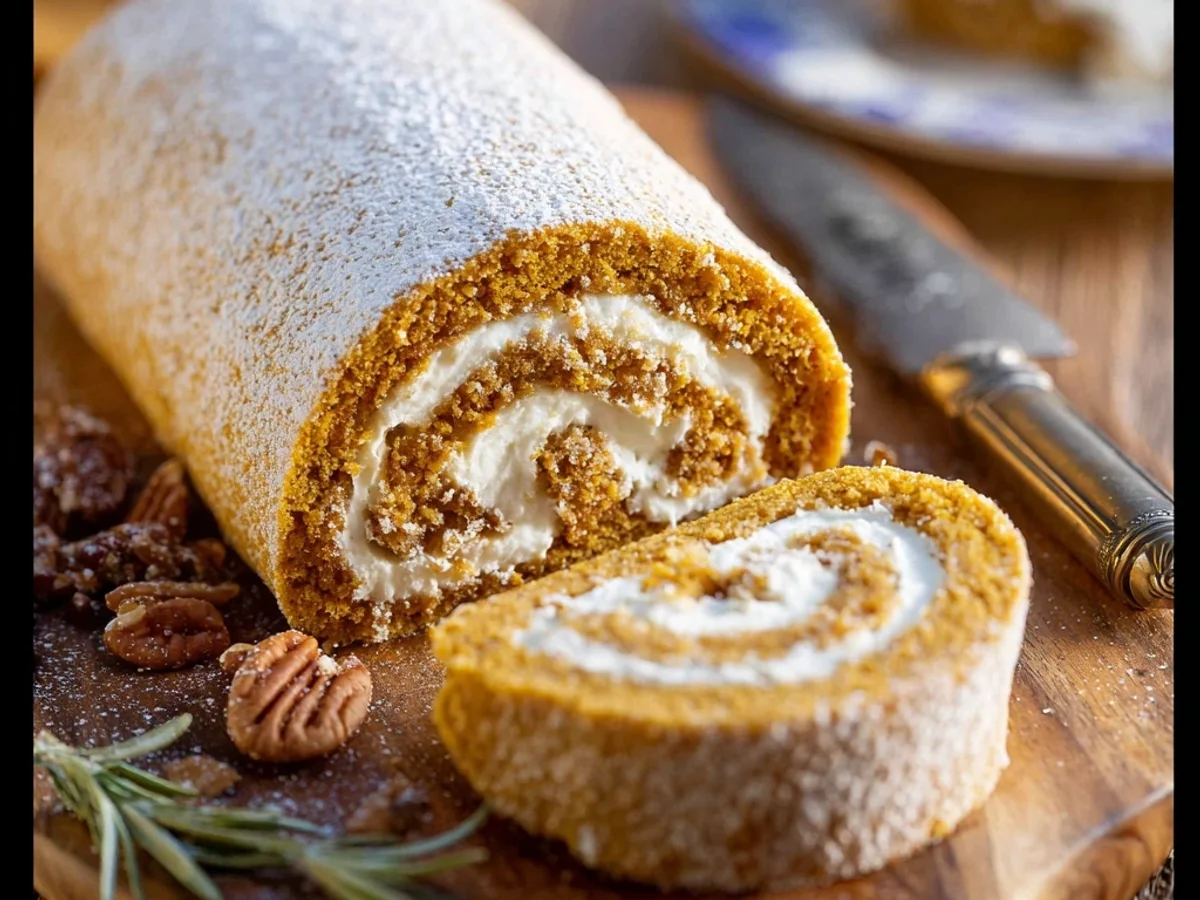 Easy Pumpkin Roll with Cream Cheese Swirl - Image 2