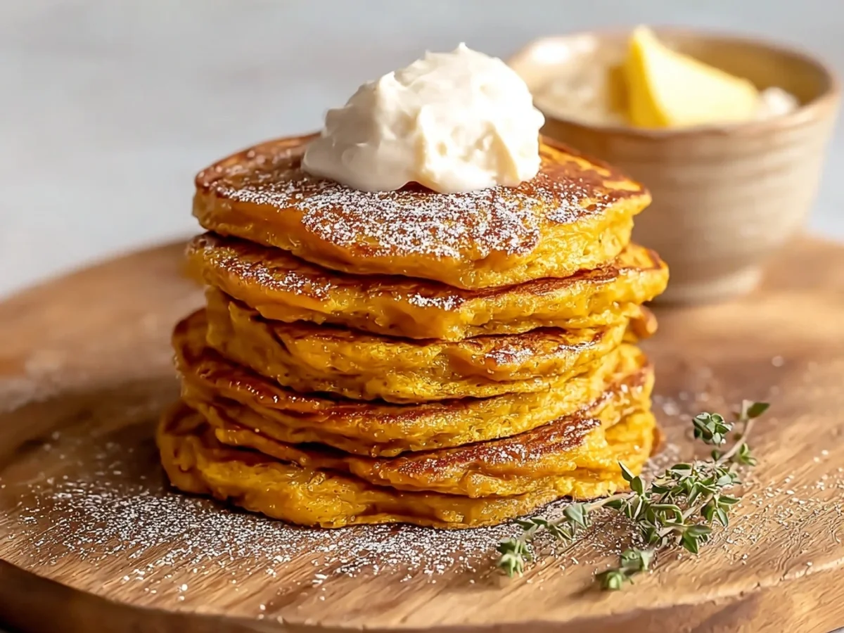 Fluffy Pumpkin Pancakes with Cinnamon Butter Recipe - Image 1