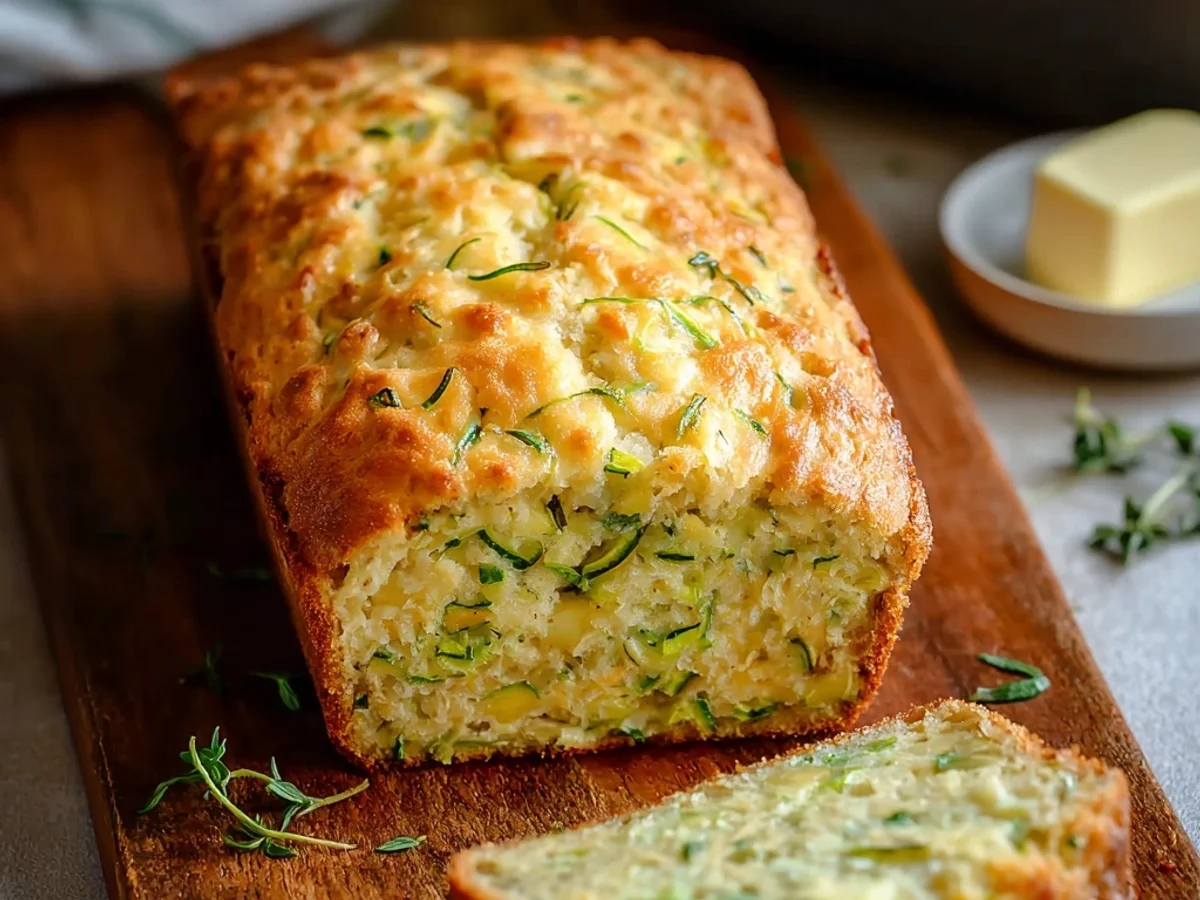 Green Onion Zucchini Cheddar Quick Bread: Savory Slice - Image 1