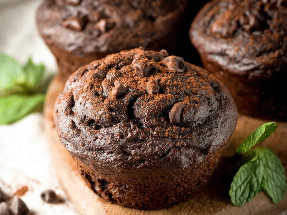 Healthy Double Chocolate Zucchini Muffins: A Sweet Secret - Image 1