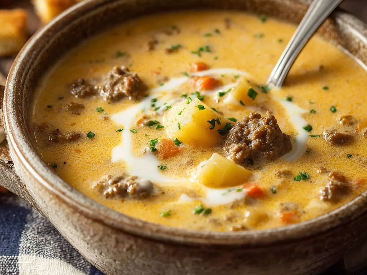 Hearty Crockpot Cheeseburger Soup for Easy Dinners - Image 2