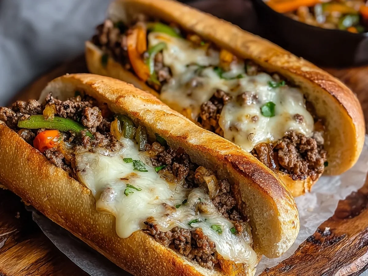 Hearty Ground Beef Philly Cheesesteaks: A Weeknight Favorite - Image 1