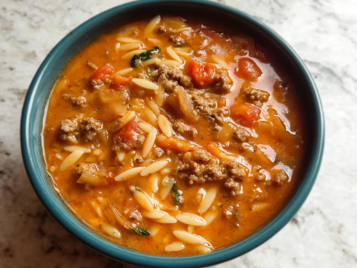 Hearty Hamburger Orzo Soup: Quick Weeknight Meal - Image 2