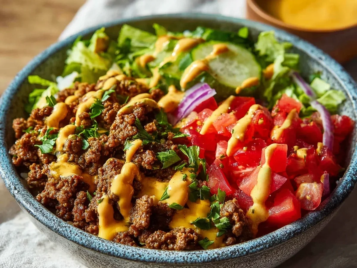 Hearty High Protein Cheeseburger Bowls for Prep - Image 1