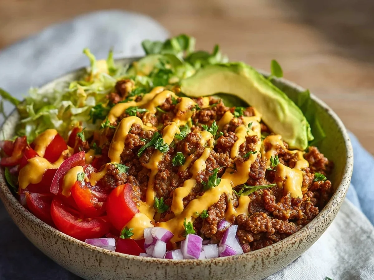 Hearty High Protein Cheeseburger Bowls for Prep - Image 2