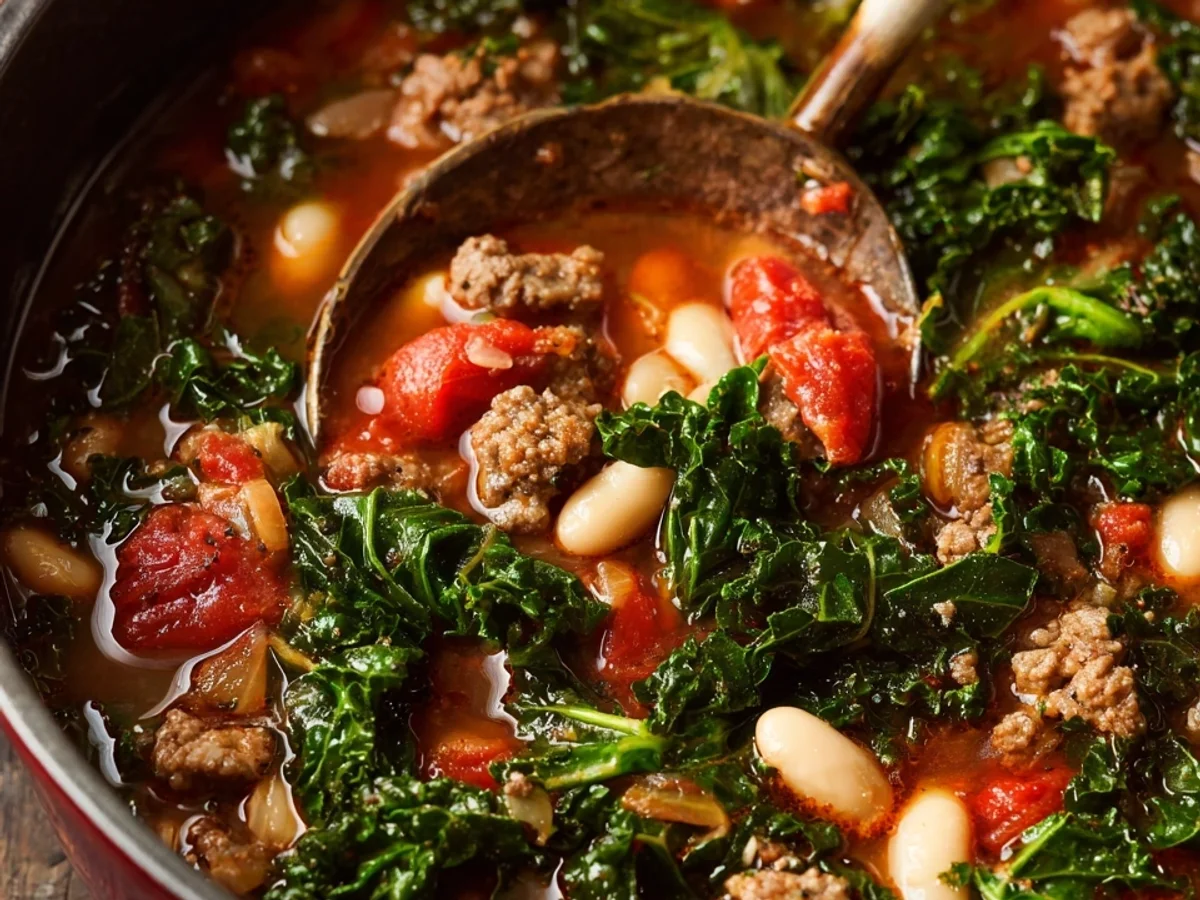 Hearty Kale, Beef Sausage & White Bean Soup - Image 1