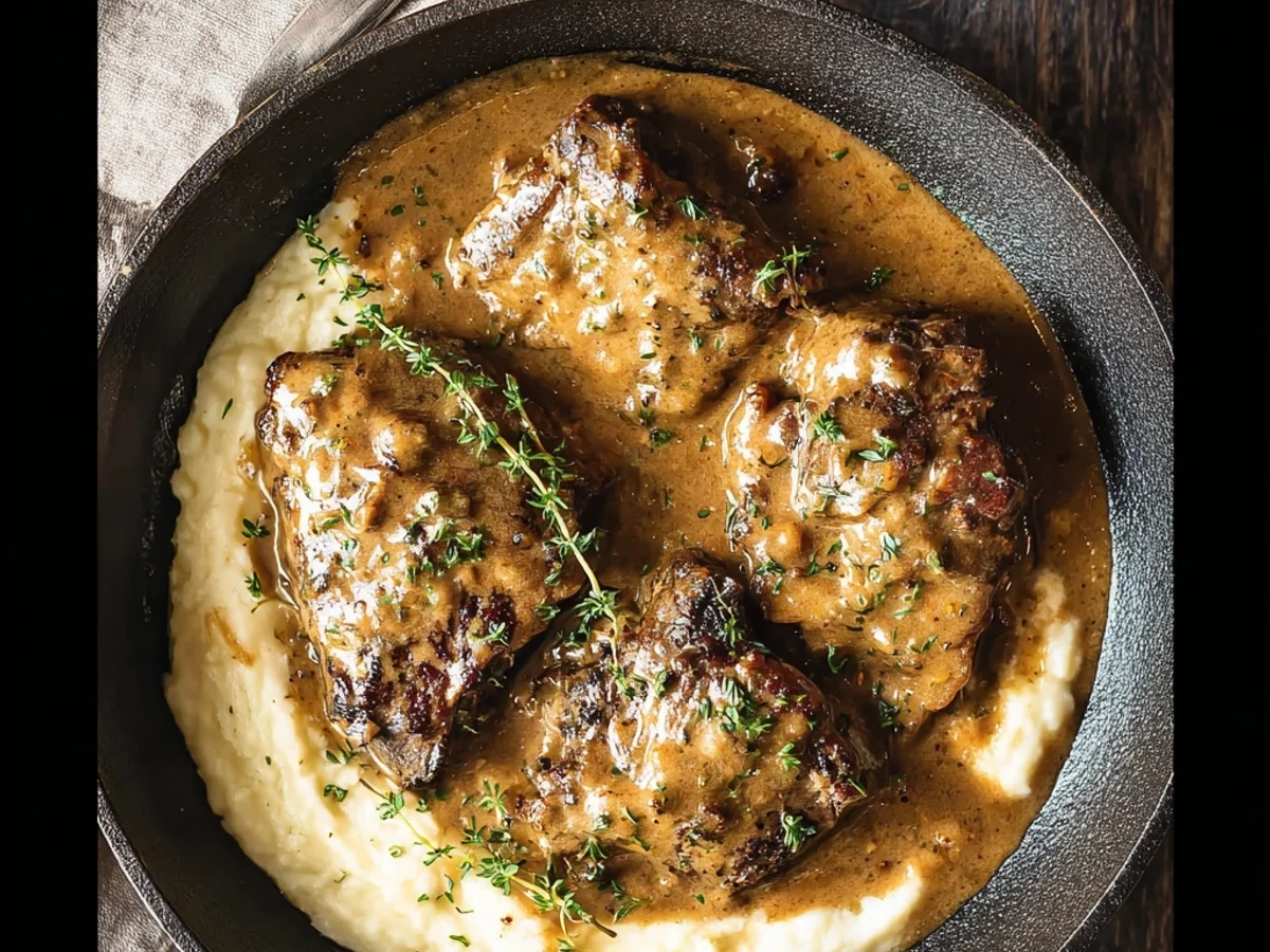 Hearty Smothered Lamb Chops with Creamy Gravy - Image 1