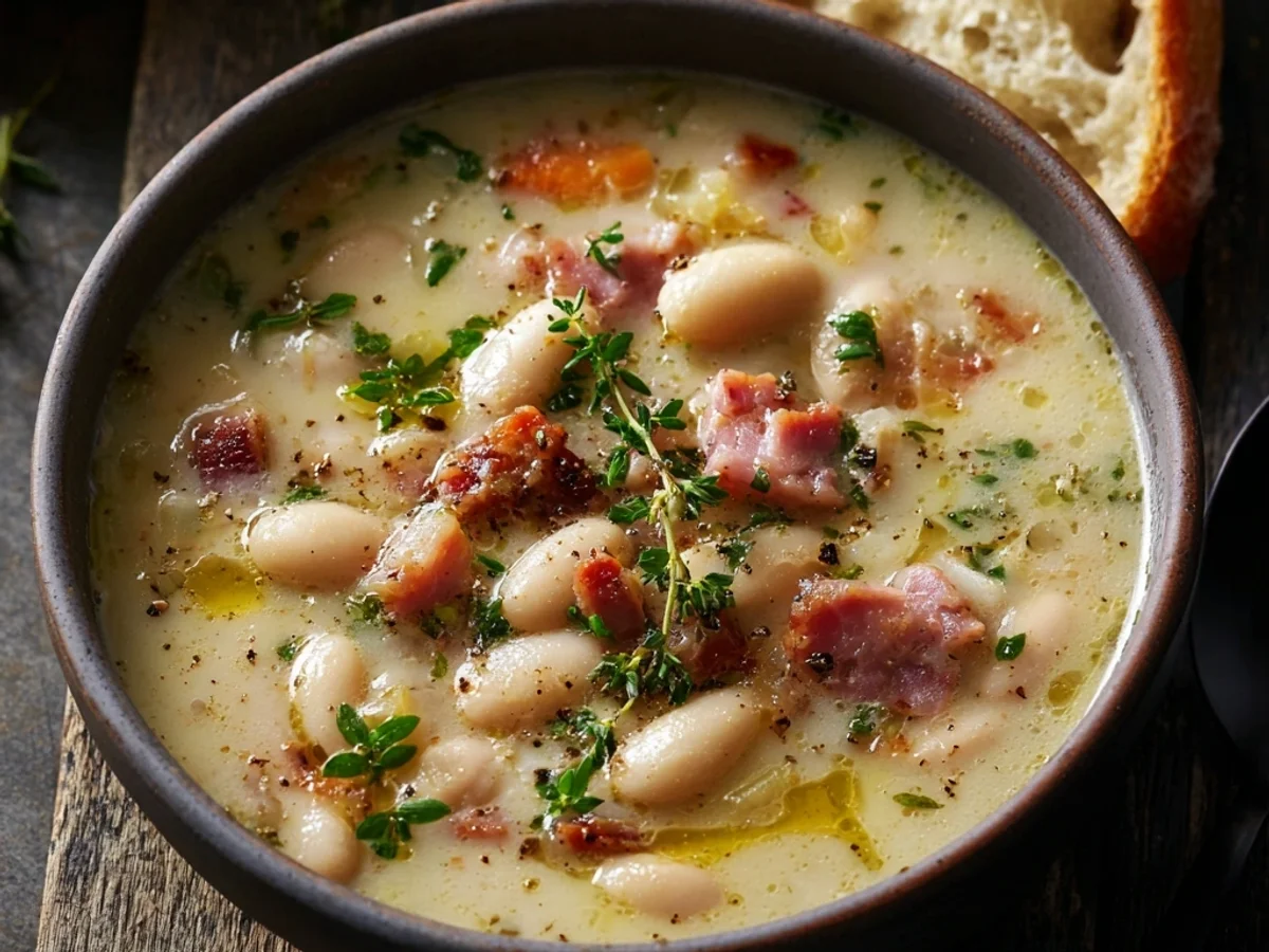 Hearty White Bean Soup with Turkey Ham: A Weeknight Warmth - Image 1