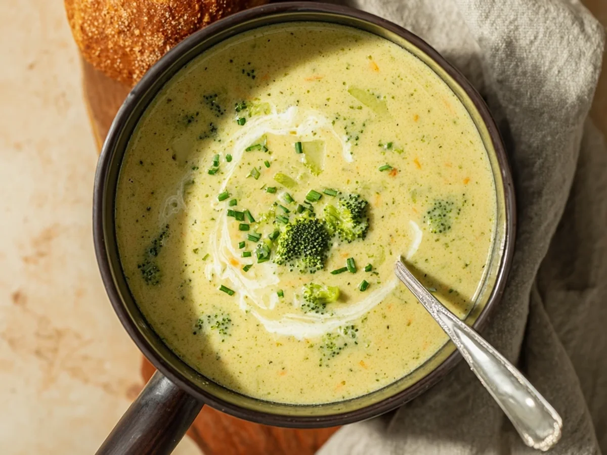 High-Protein Broccoli Cheddar Soup: Creamy & Hearty - Image 1