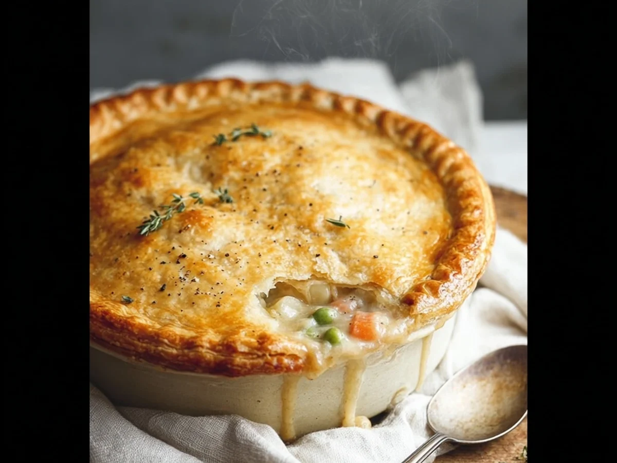 Homestyle Chicken Pot Pie: Crispy Crust, Creamy Filling - Image 1