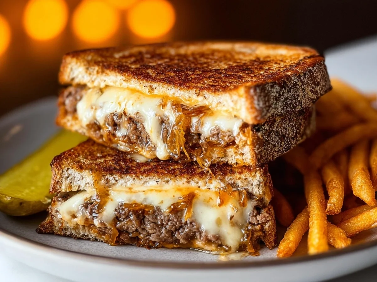 Homestyle Patty Melt: Crispy Onions, Cheesy Goodness - Image 2