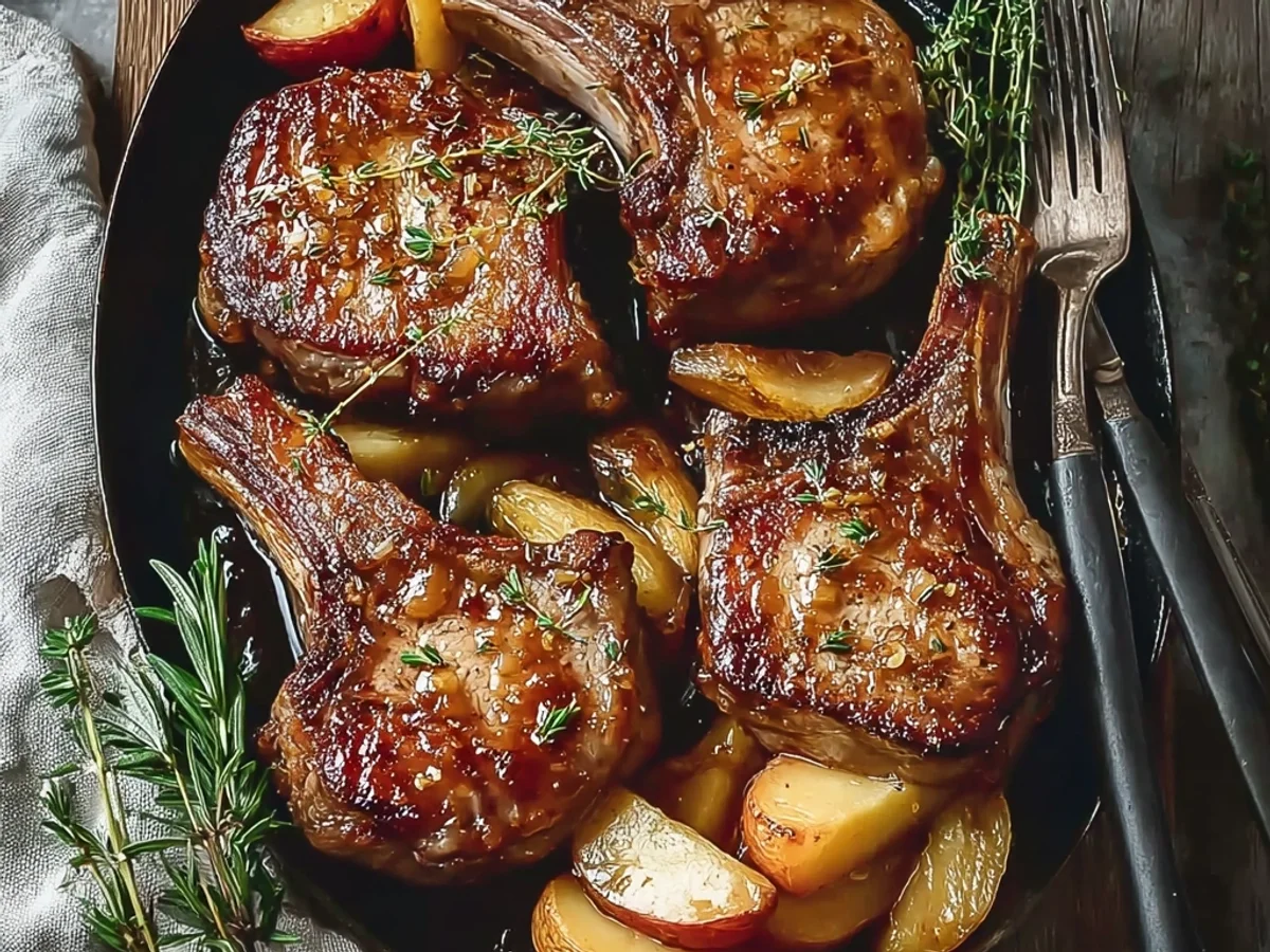 Juicy Apple Butter Lamb Chops with Rosemary - Image 2