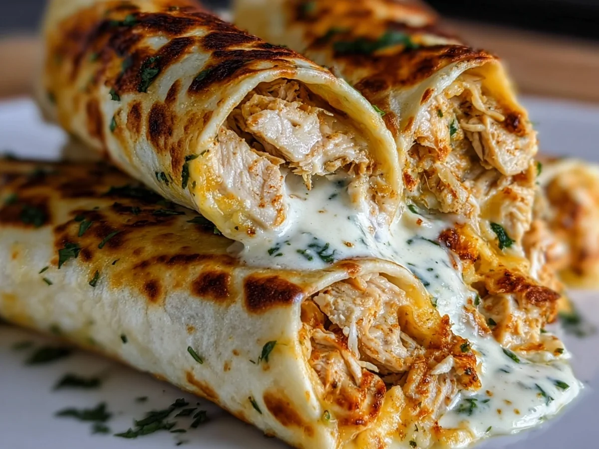 Low Carb Cheesy Garlic Chicken Wraps | Keto Friendly - Image 1