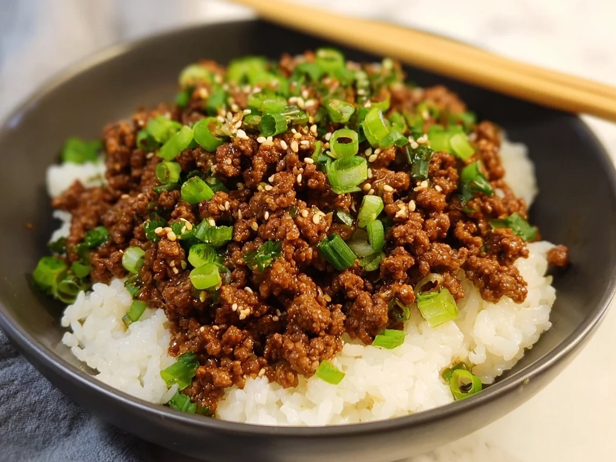 Quick Korean Ground Beef Bowl Recipe - Image 1