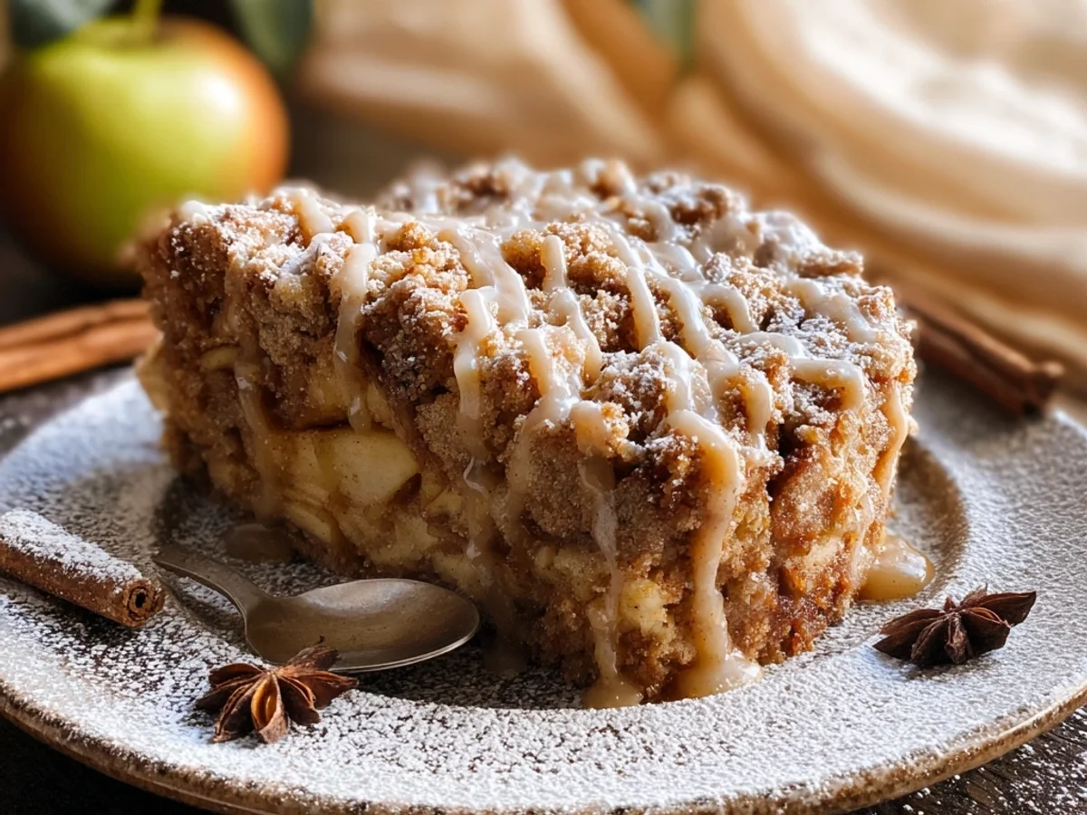 Rustic Apple Crumb Cake with Cinnamon Drizzle - Image 1