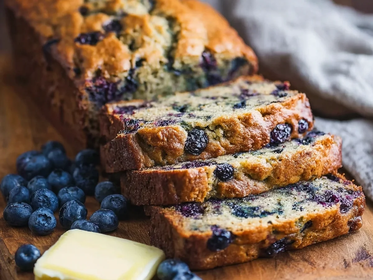 Rustic Blueberry Banana Zucchini Bread Loaf - Image 2