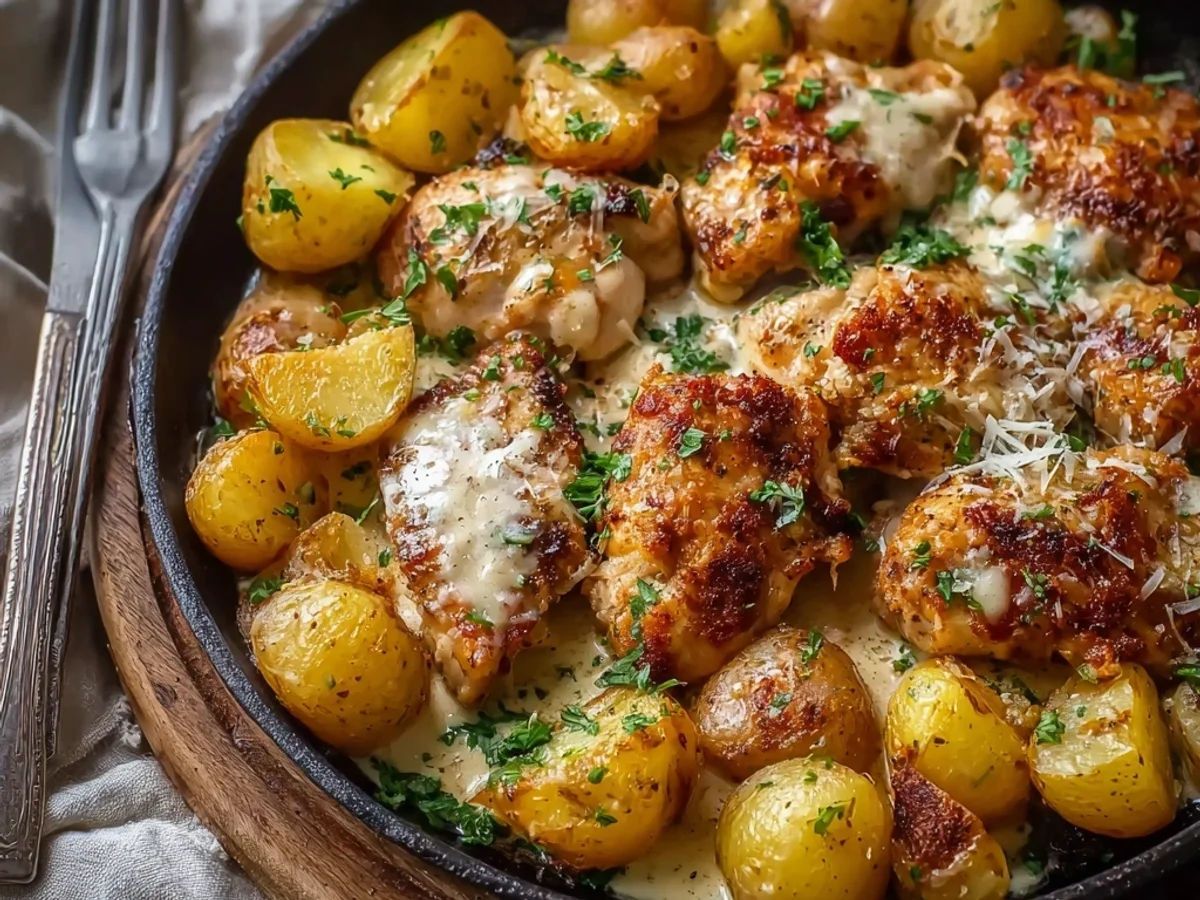 Rustic Garlic Parmesan Chicken and Potatoes Sheet Pan - Image 1